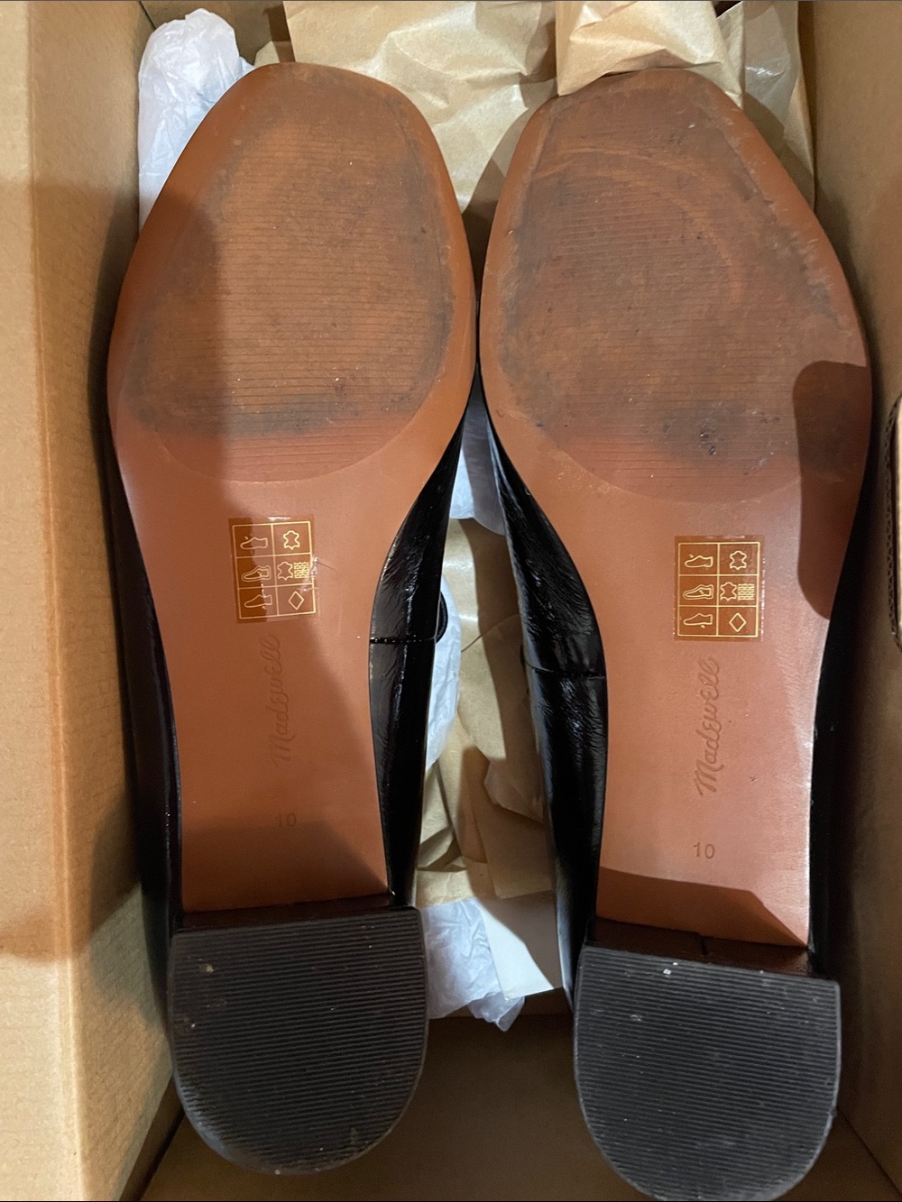 Madewell The Greta Pump Mary Jane in crinkle black patent leather in size 10 - Picture 4 of 9
